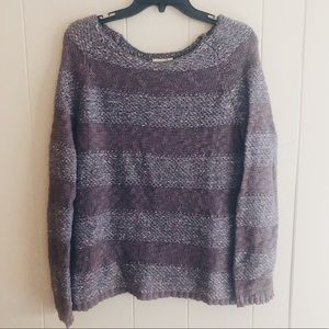 Mudd Deep Purple Striped Sweater Size Large